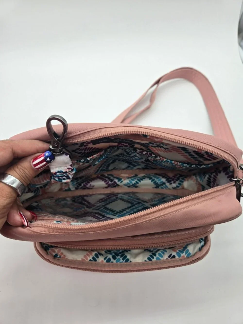 Lug Carousel Rose Quilted Nylon Convertible Crossbody Belt Bag Organizer